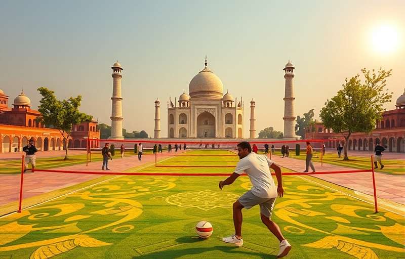 Taj Mahal Volley - Multiplayer Battle Taj Mahal Volley multiplayer mode showing two players competing from different Indian cities