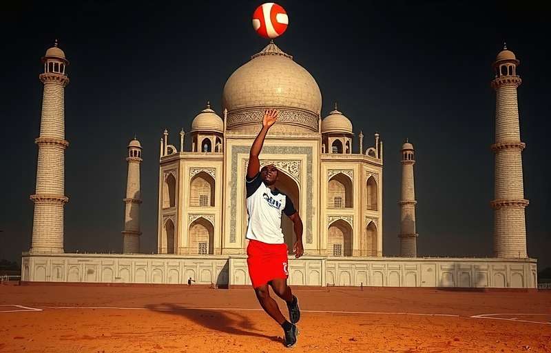 Taj Mahal Volley - Victory Celebration Taj Mahal Volley player performing special historical move with victory celebration
